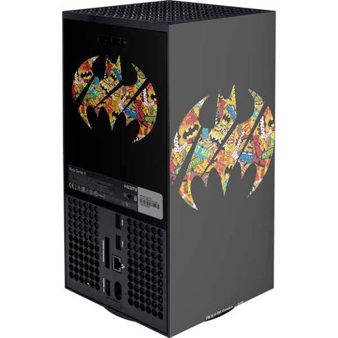 DC Comics Batman Silhouette Logo Vintage Pattern XBox Series X Digital Edition Console Skin